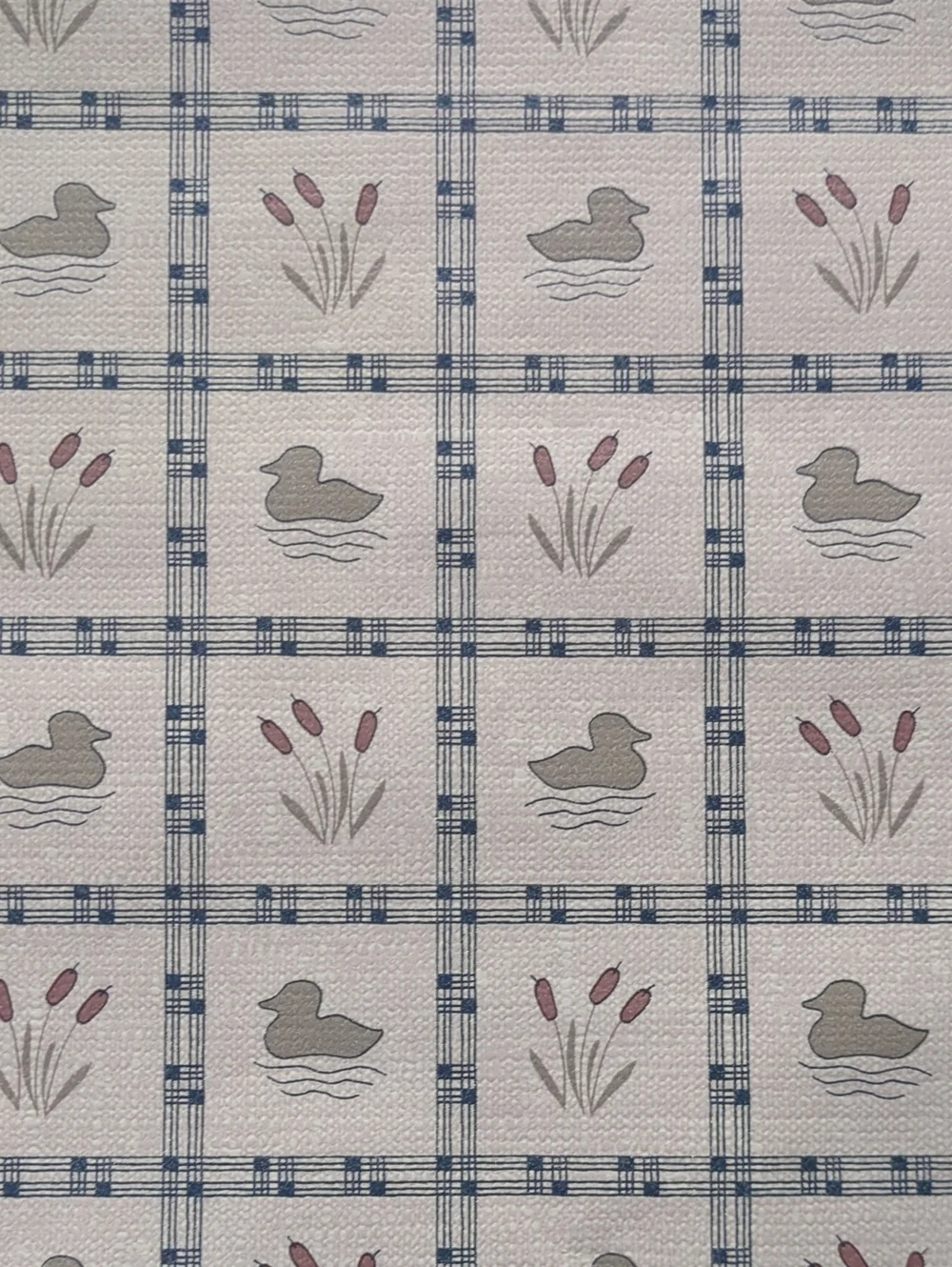 Vintage Duck & Cattail Wallpaper Remnant 21